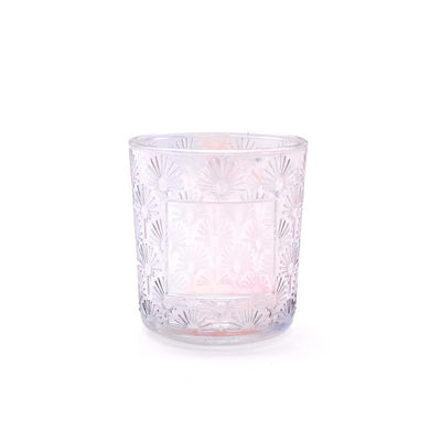 Высекаенная таможней прозрачная чашка свечи матированного стекла Handmade