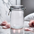 Empty Glass Food Canister Closure Airtight Clear Glass Canisters