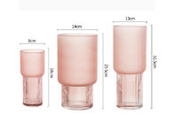 H25cm Elegant Pink Glass Vase for Flowers Decor for Home Office Kitchen