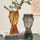 H31cm Amber Elegant Transparent Glass Vase Decor for Modern Homes Office and Living Spaces