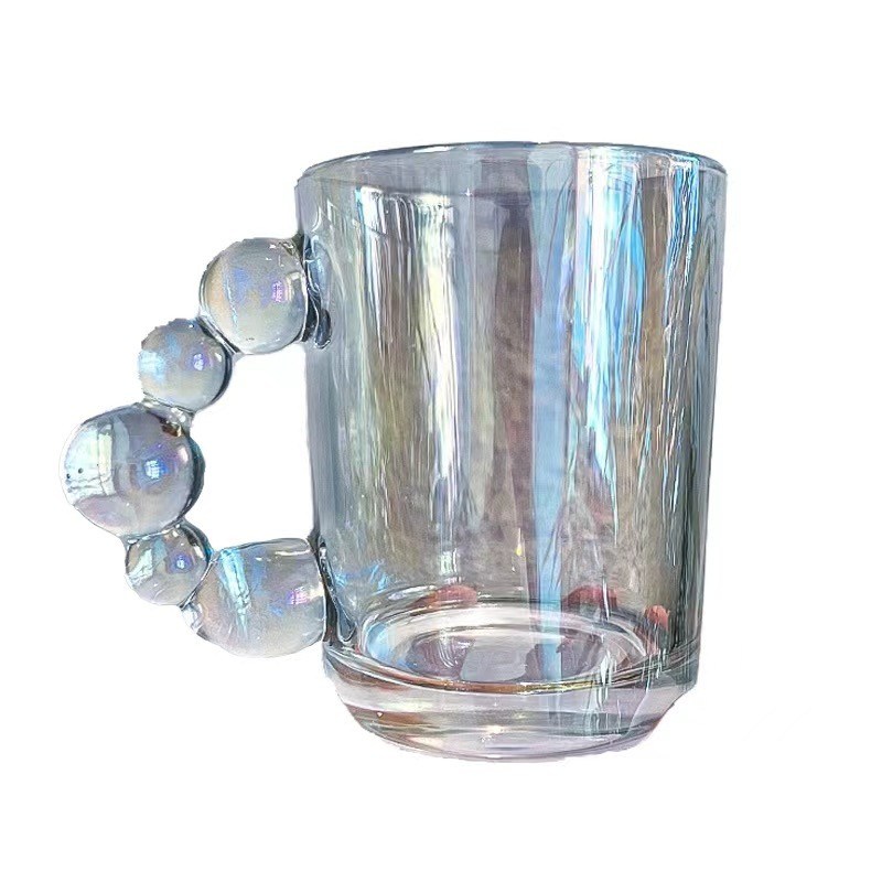 350ml Designed Glass Cup With Handle Reusable