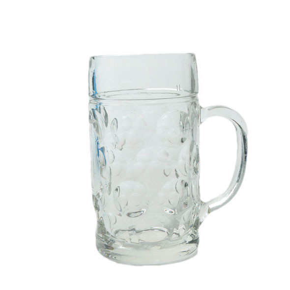 500ML Classic Glass Beer Mug With Handle Customized Acceptable