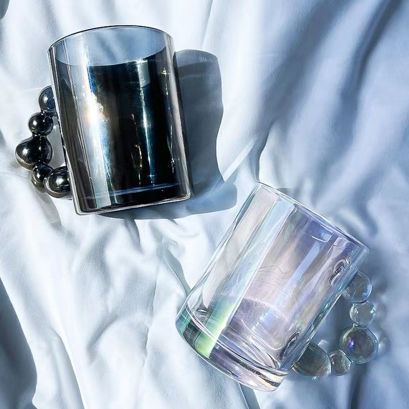 350ml Designed Glass Cup With Handle Reusable